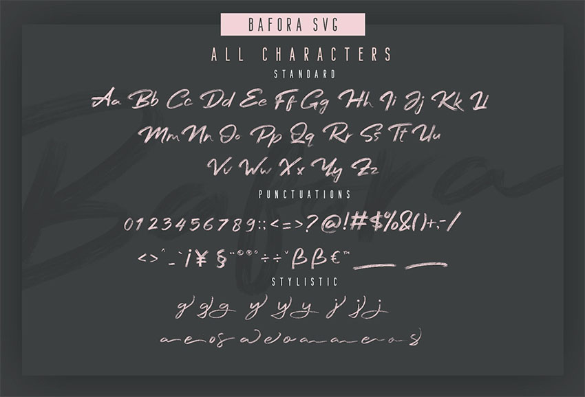 Bafora - Brush SVG Font