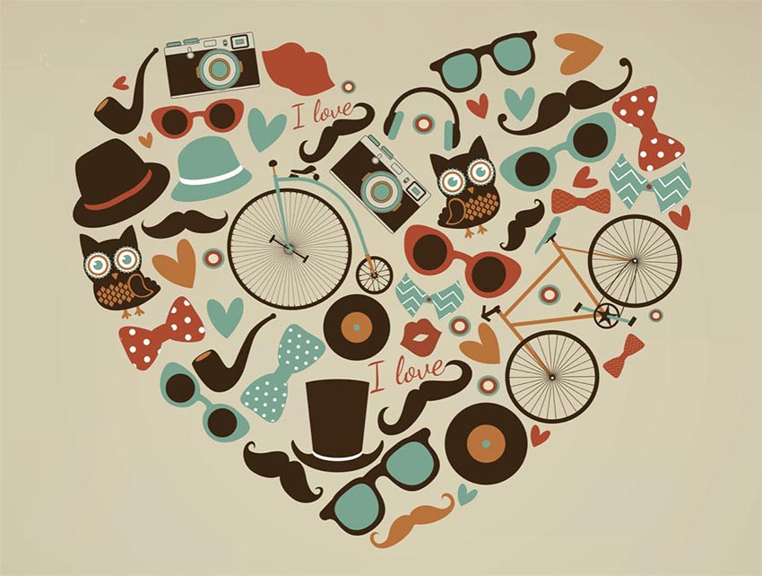 Hipster Style Heart Vector Image