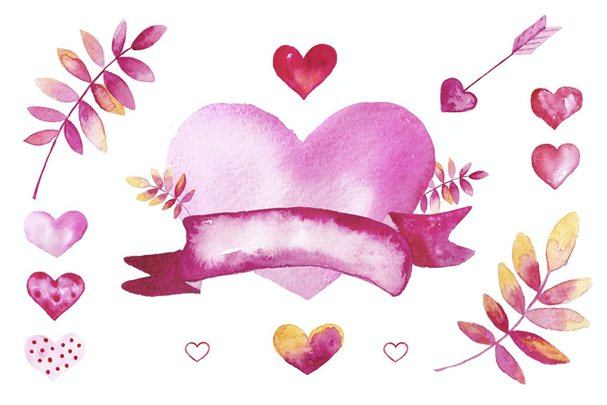 Watercolor Valentine Heart Graphic 