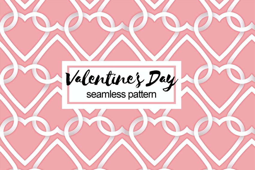 Valentine Pattern With Paper Hearts