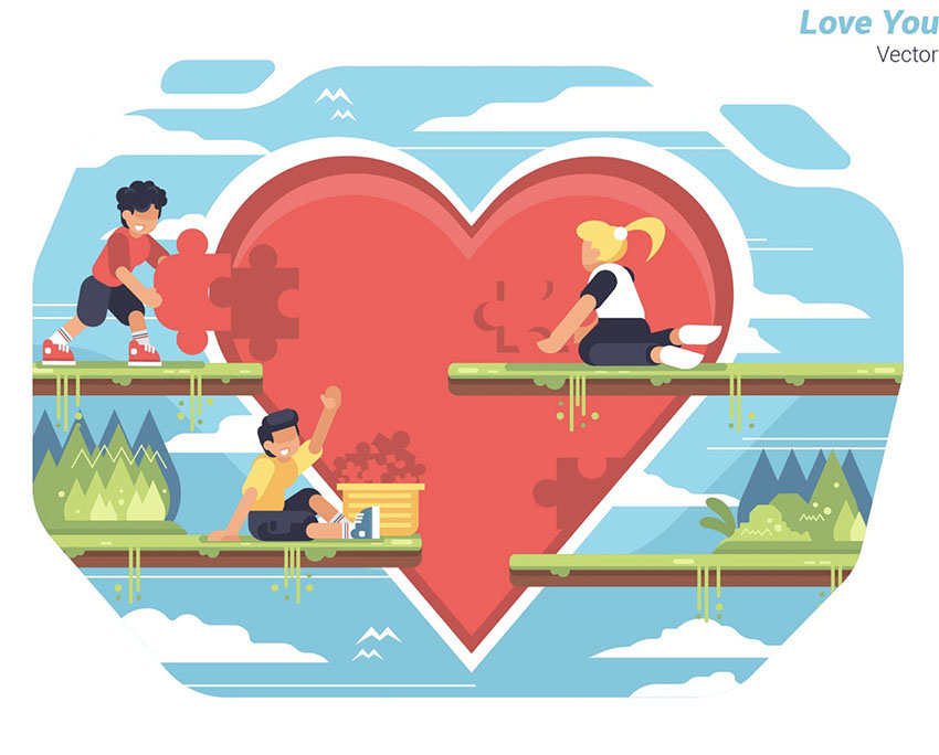 Love Your Heart - Red Heart Vector Illustration