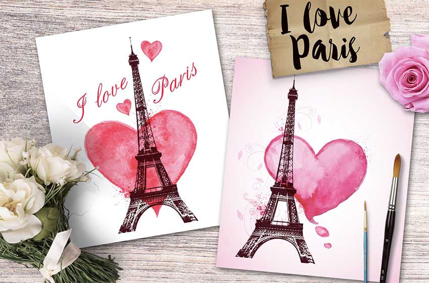 I Love Paris Romantic Cards