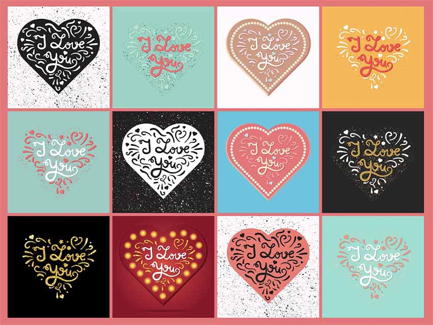 I Love You Heart Text Art