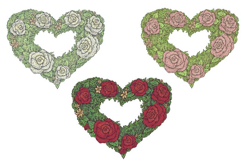 Vector Floral Heart Vector Art