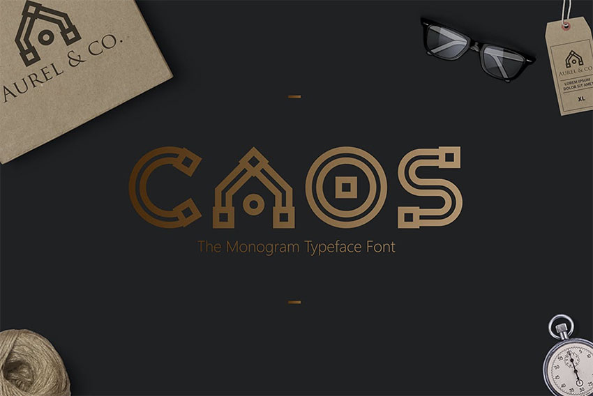 CAOS  Split Letter Monogram Typeface