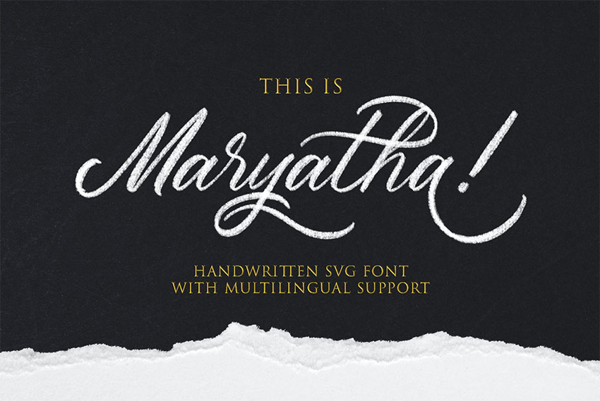 Maryatha SVG Calligraphy Font