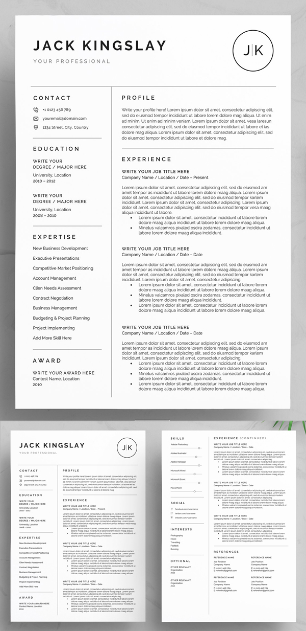 Clean & Professional Resume / CV