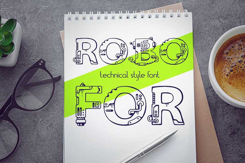 Robofor Mechanical Engineering Font