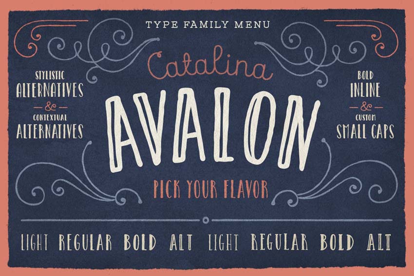 Catalina Avalon Drawn Type Family Font