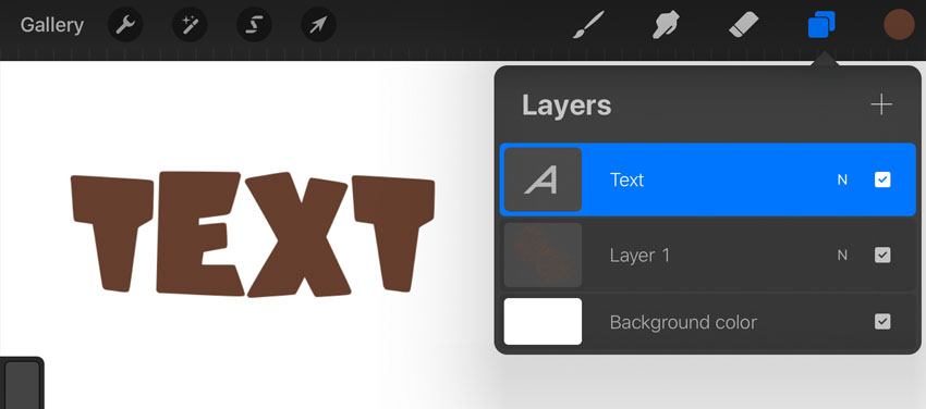 Procreate text layer