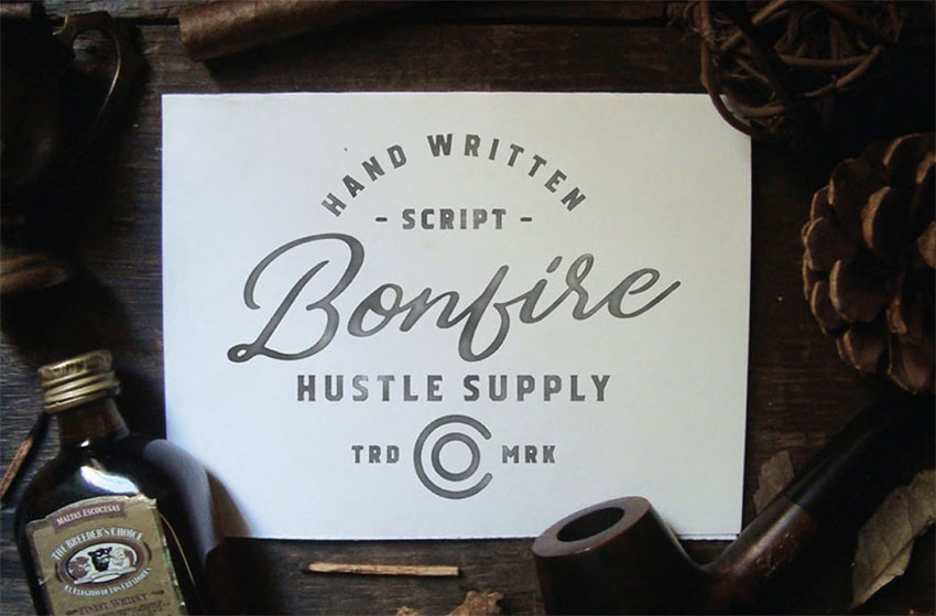 Bonfire vintage script font