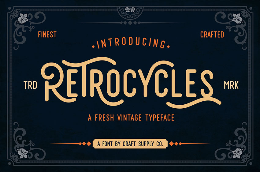 Retrocycles vintage sign fonts