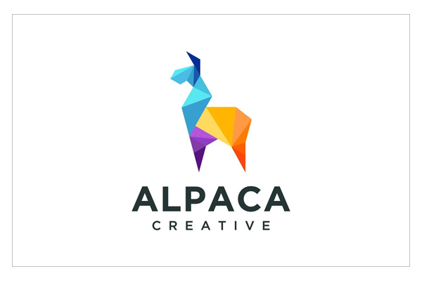 Geometric alpaca colorful logo
