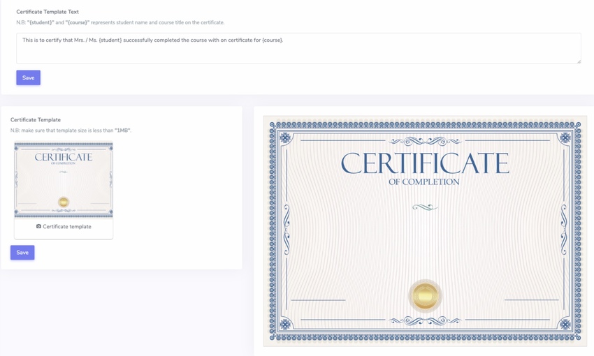 Academy LMS Certificate Addon