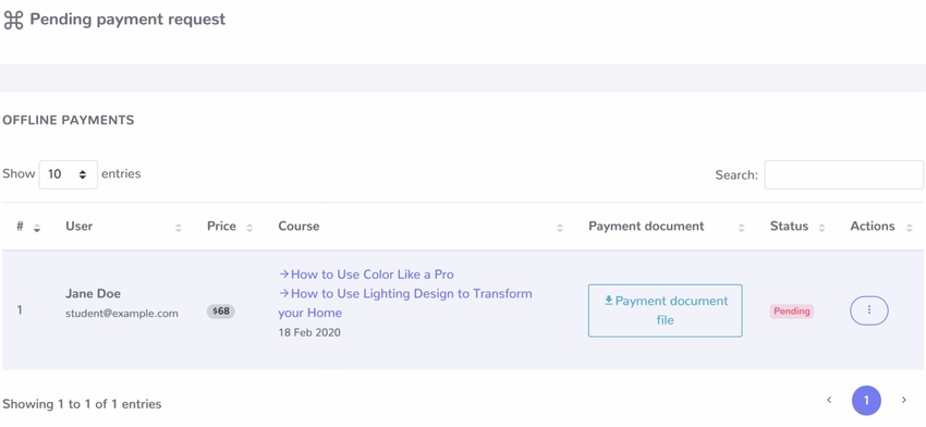 Academy LMS Offline Payment Addon 