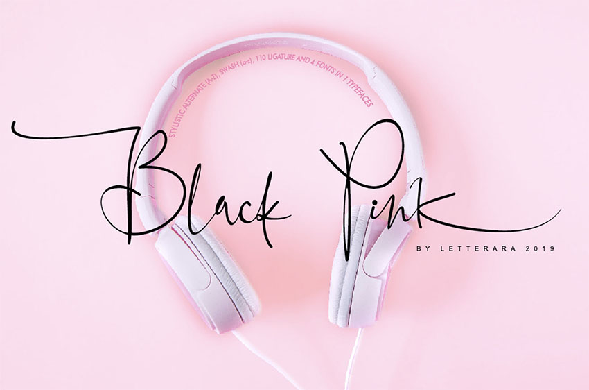 Black Pink Signature Like Font