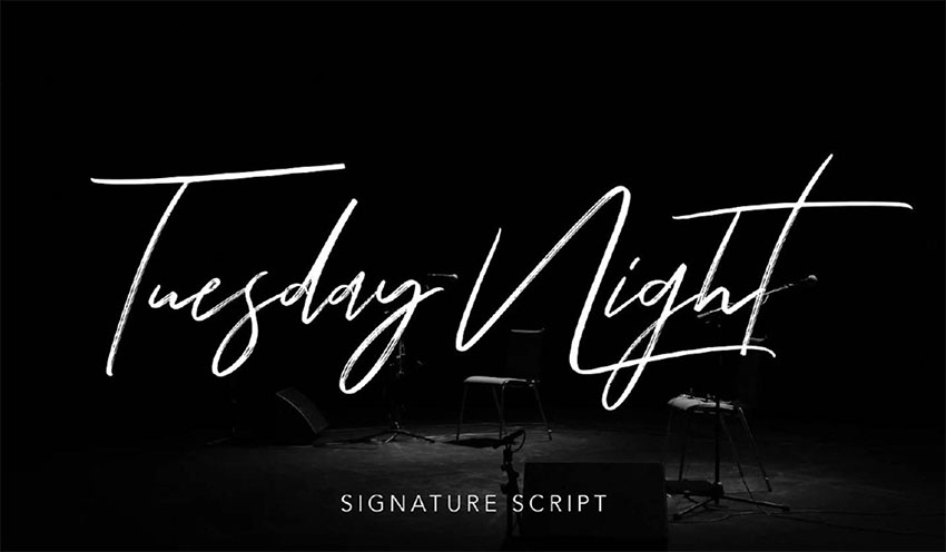 Tuesday Night - Free Signature Fonts