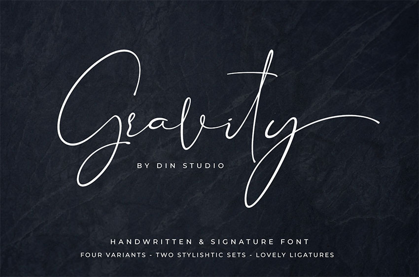 Gravity Handwritten Signature Font