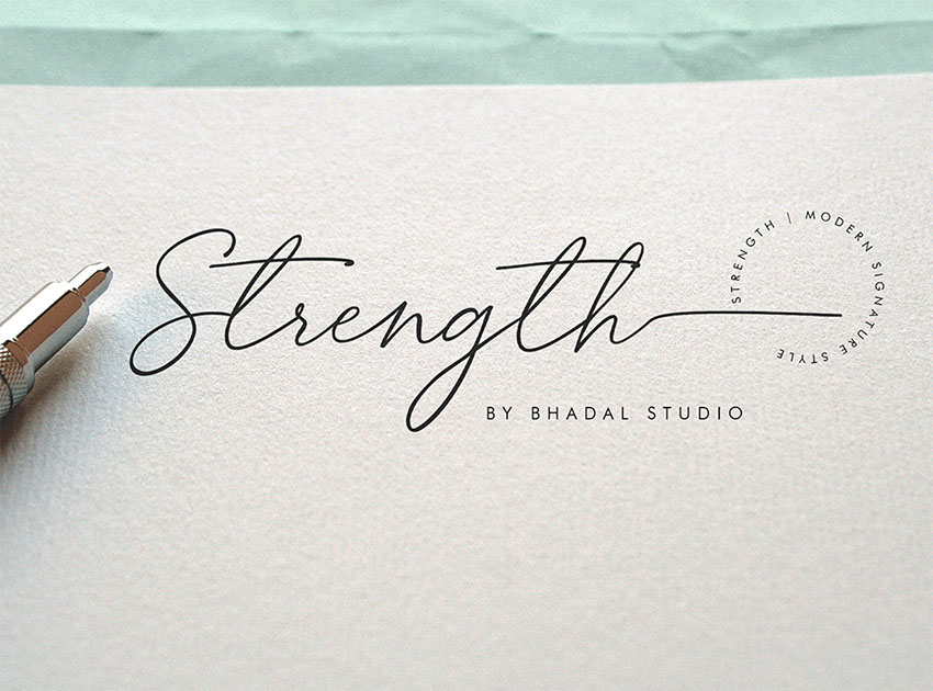 Strength Signature Like Font