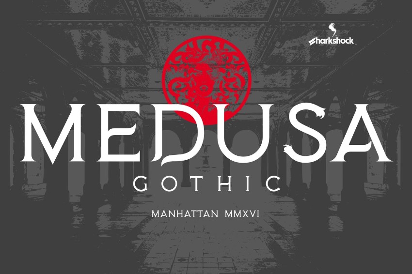 medusa gothic typography font