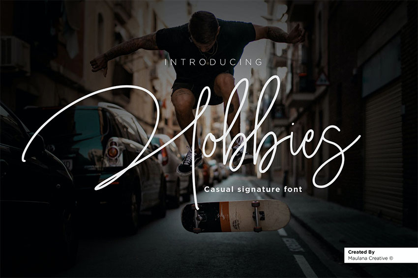 Hobbies Signature Script Font