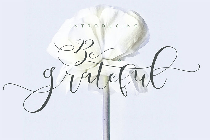 Be Grateful Signature Script Font