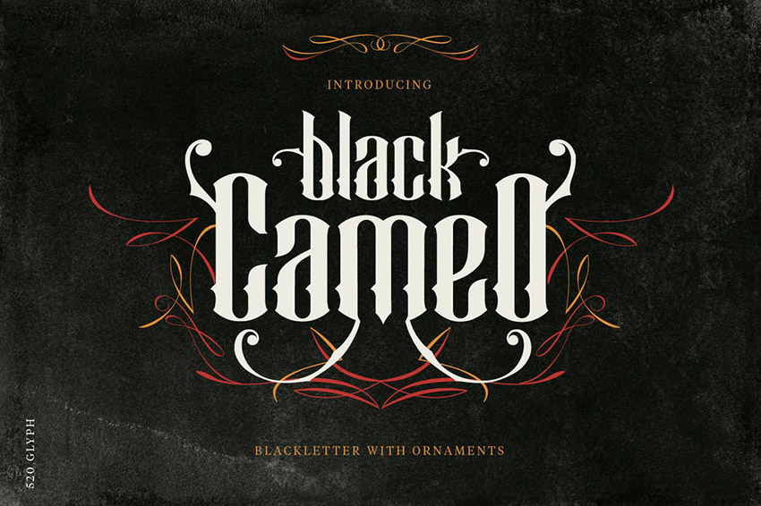 Black Cameo Old Gothic Font
