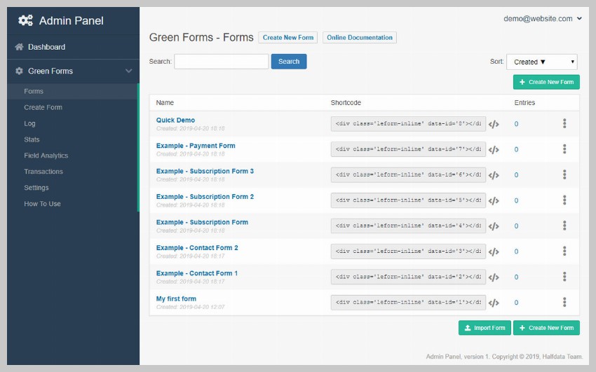 Green Forms Standalone Form Builder