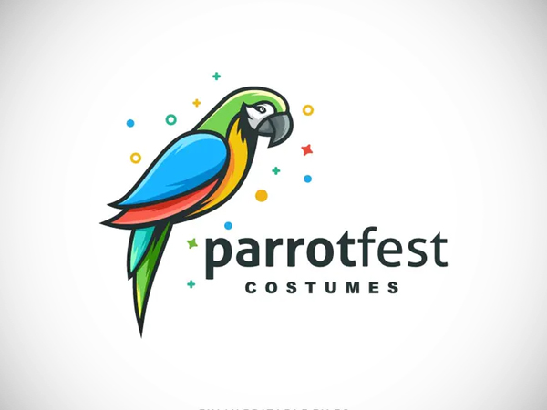 Simple Modern Parrot Color Logo template