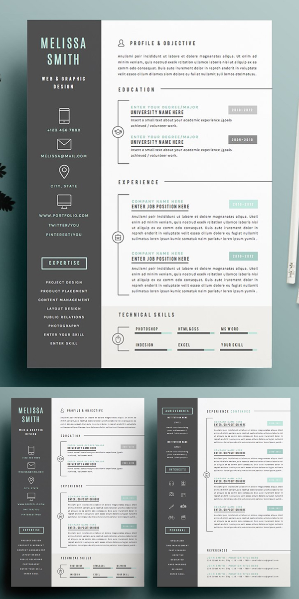 Resume Template 4 page pack
