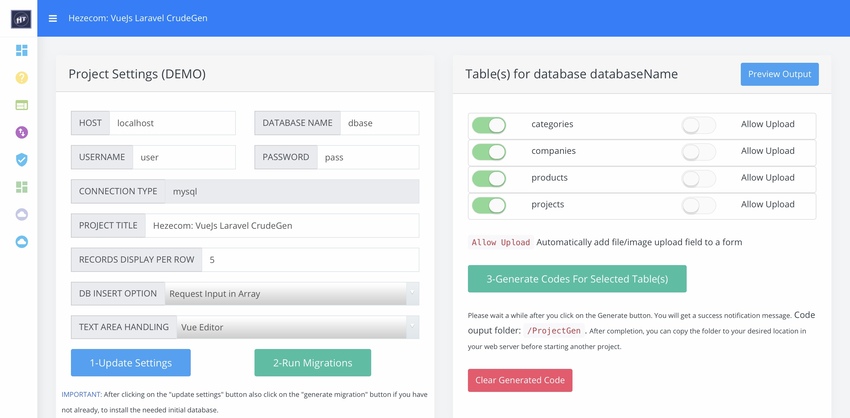 HezecomVueJs Laravel Crud Maker