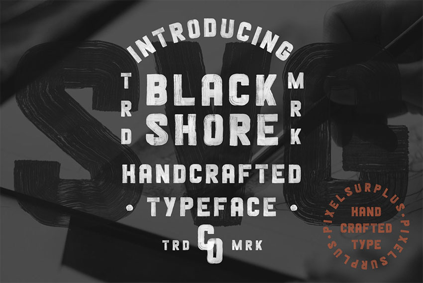 BLACKSHORE SVG - FREE HAND PAINTED FONT