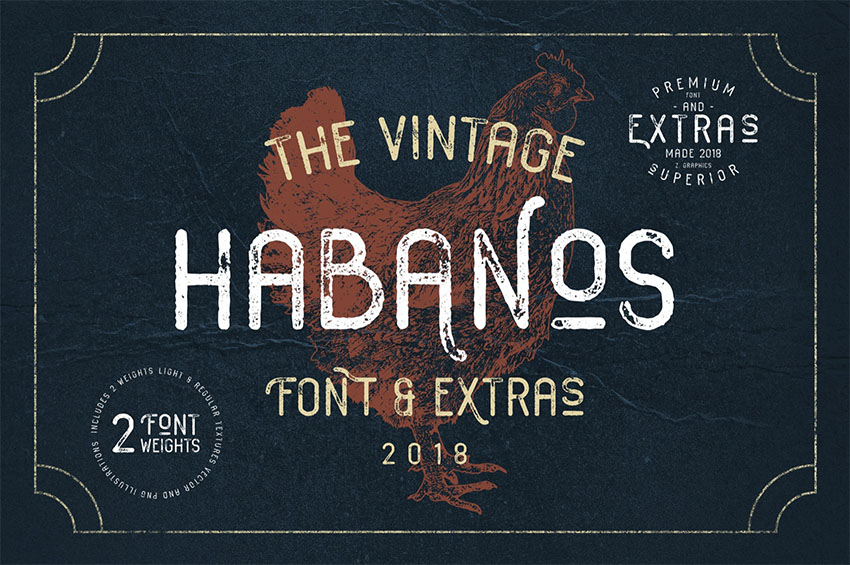 Habanos Retro Distressed Typewriter Font