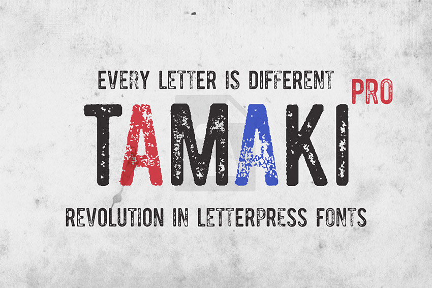 Tamaki-Pro Distressed Letters Font