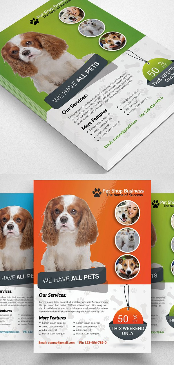 Pet Shop Business Flyer Template