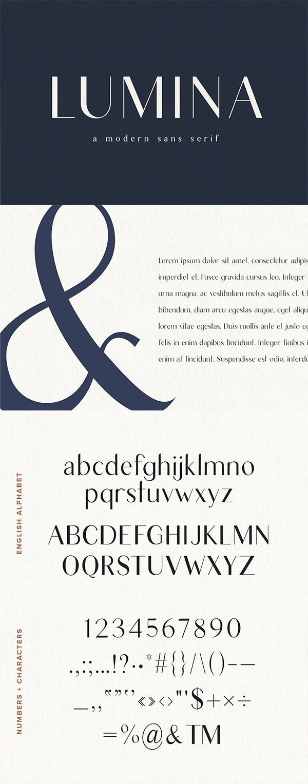 Lumina | Modern Sans Serif Font