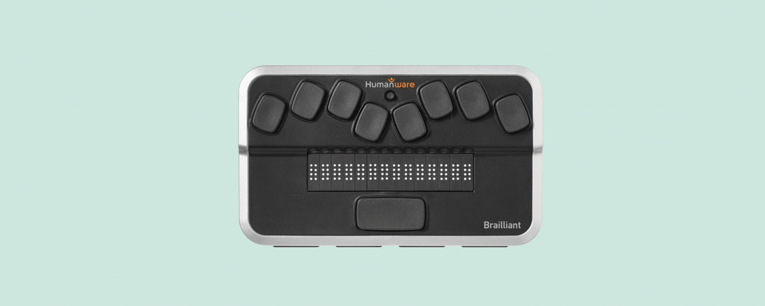 Refreshable braille display, photo.