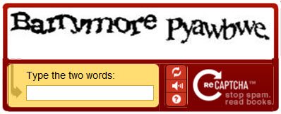 Classic captcha with squiggly letters.