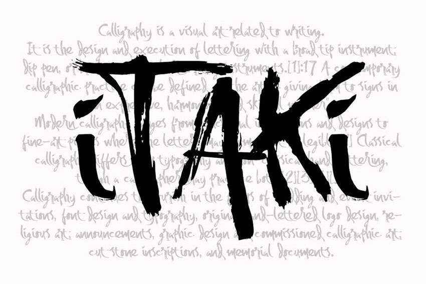 Itaki - Calligraphic Typeface