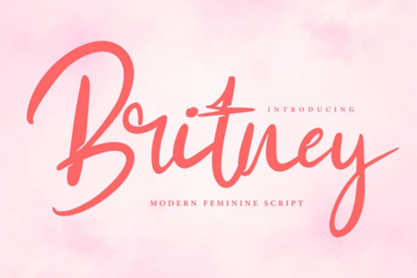 Britney Modern Script Font