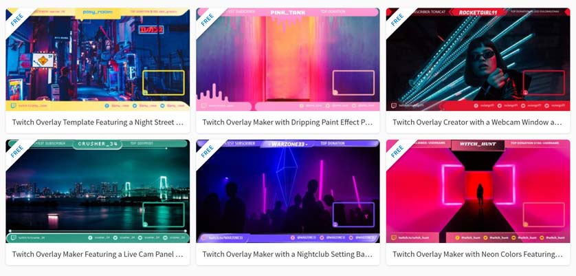 Free Twitch Overlays available on Placeit