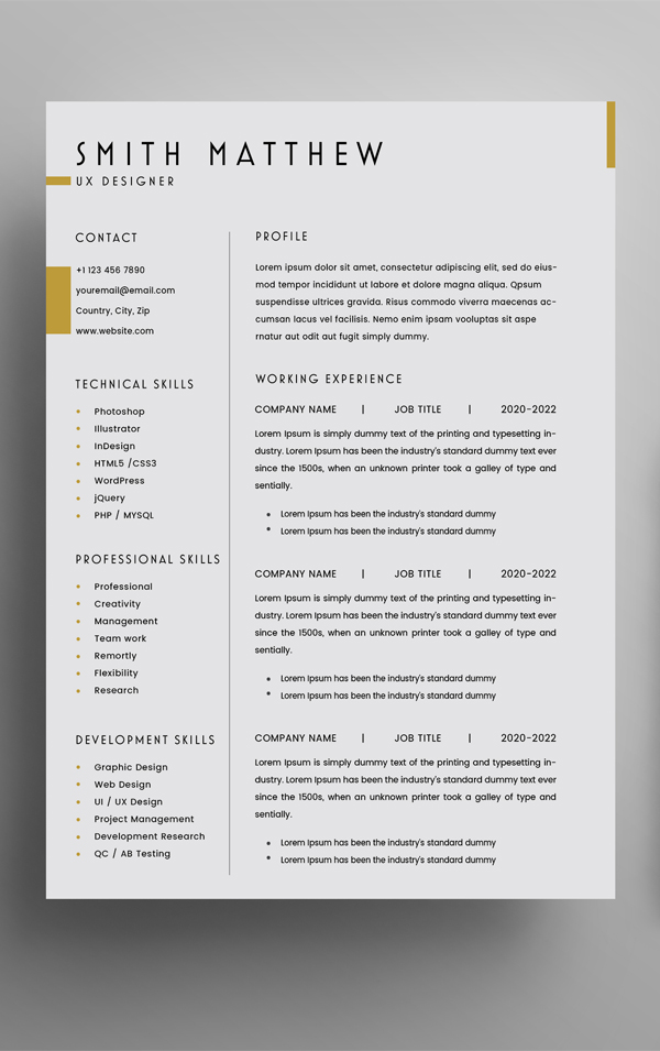Free 2 Pages CV Resume Template 