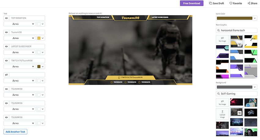 Click Your Chosen Free Twitch Overlay to Open the Free Twitch Overlay Maker