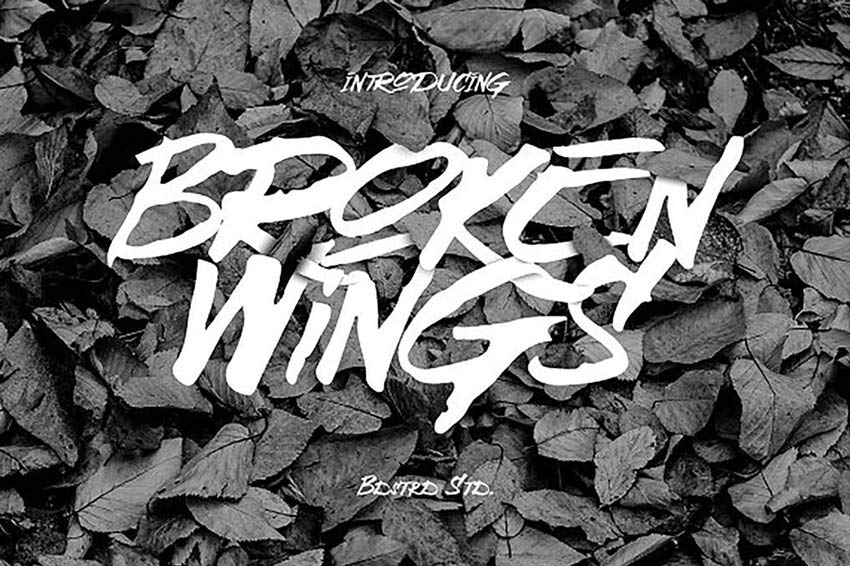 Broken Wings Creepy Font