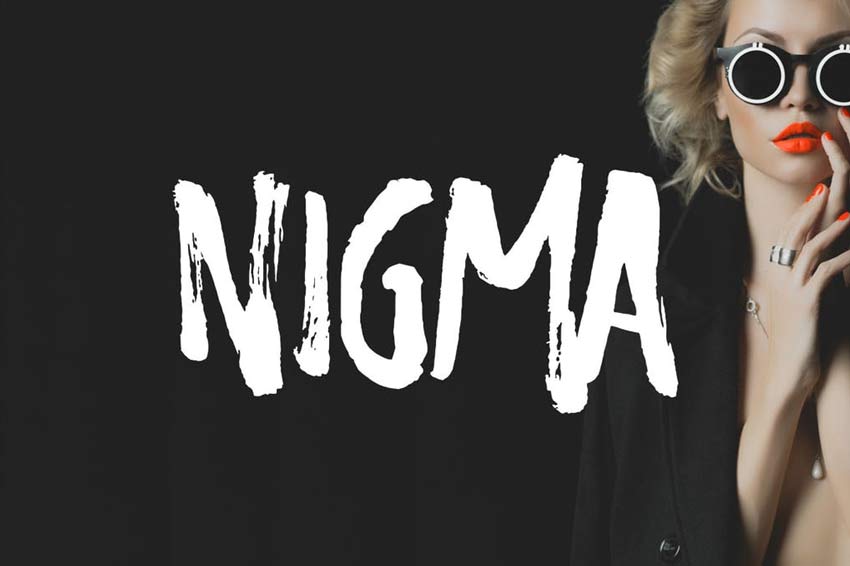 Nigma - Brush Old Horror Film Poster Font