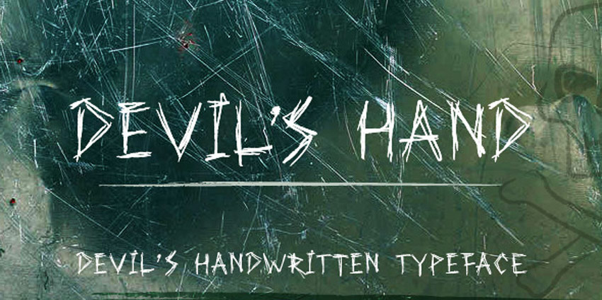 Devils Hand Creepy Writing Font