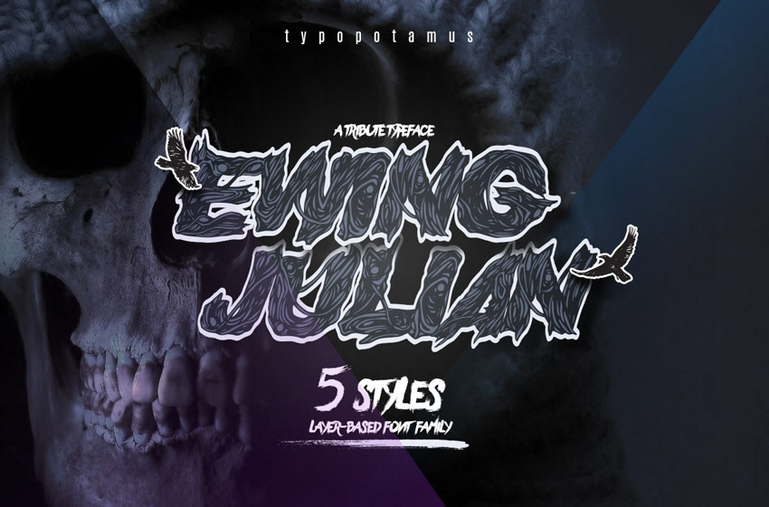 Ewing Julian Typeface Eighties Horror Font