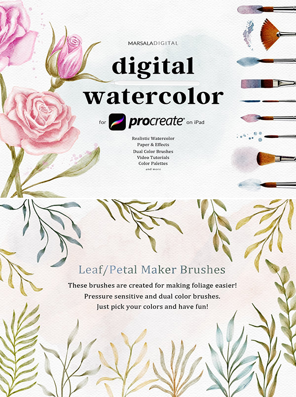 Procreate Watercolor Brushes Kit