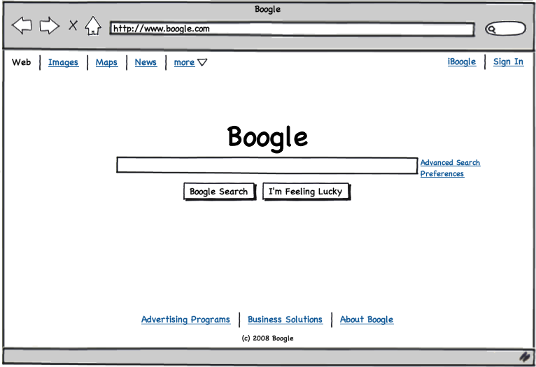 Sample Balsamiq wireframe from the Balsamiq website