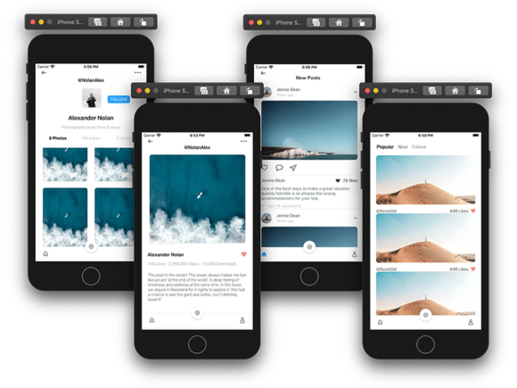 Instagram-like Travel app design for iOS